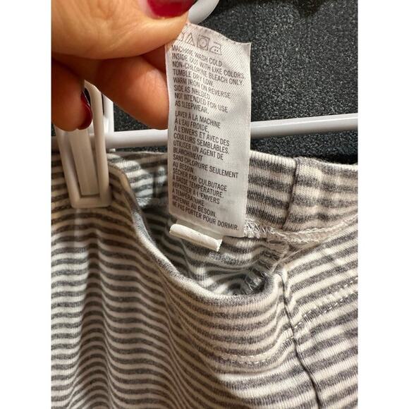 Tea Collection Full Length Grey Striped Stretchy Leggings 100% Cotton Size 8 - Picture 6 of 6